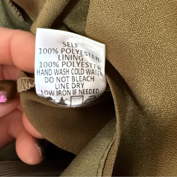 Olive Scent Olive Green Strapless Jumpsuit with Belt Size Small - Picture 5 of 13